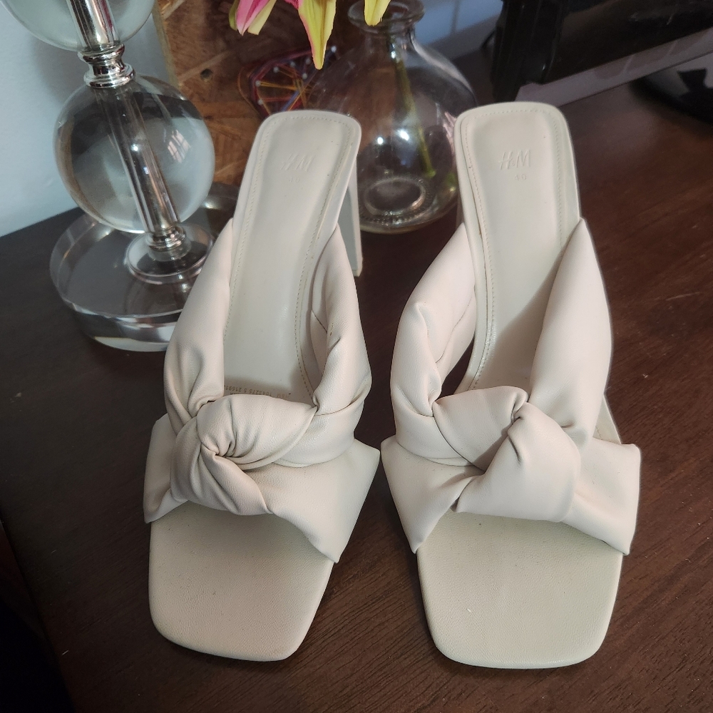 H&M Mules, EU size 40, Bone